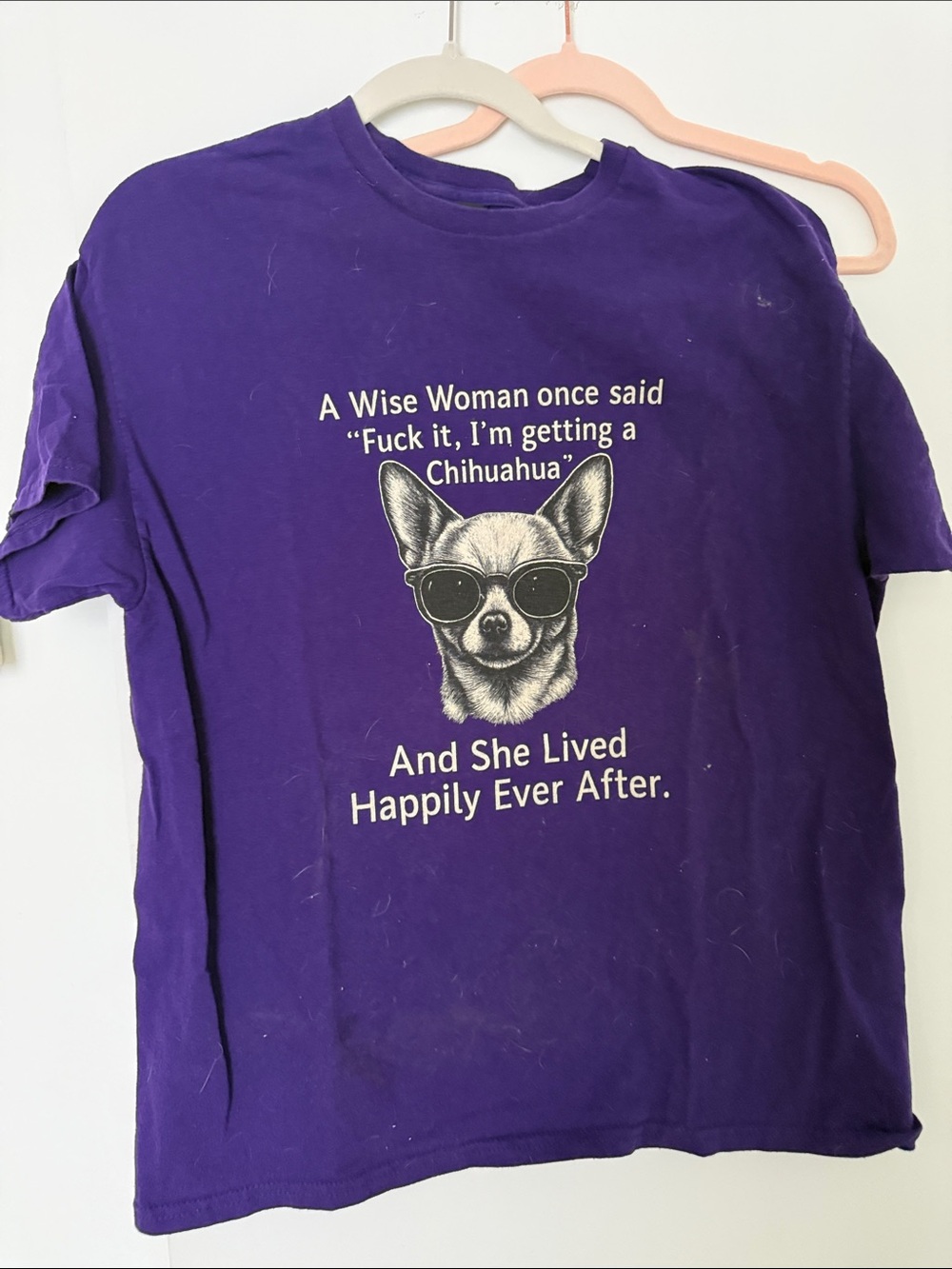 Gildan Purple Chihuahua Graphic Dog T-Shirt
